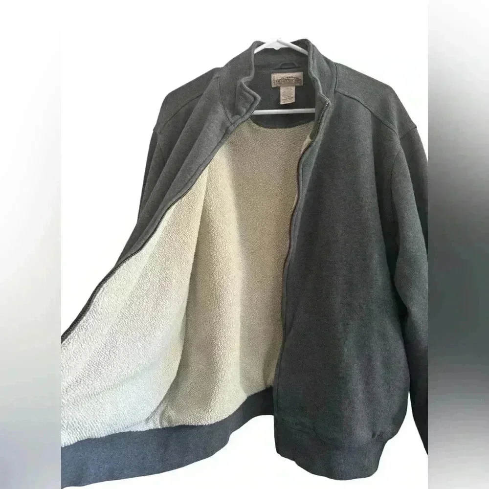 L.L. Bean Katahdin Iron Works Sherpa Lined Full Zip Sweatshirt